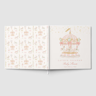 Baby Shower Mädchen Karussell Märchen Schleifen Ro Gästebuch