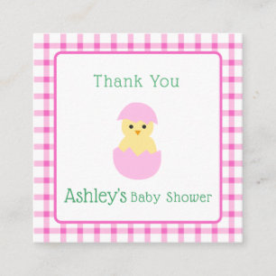 Baby Shower Mädchen Pinkes Ei Kleines Küken Begleitkarte
