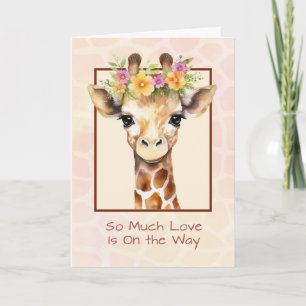 Baby Shower Mädchen Süße Safari Dschungel Giraffe Karte