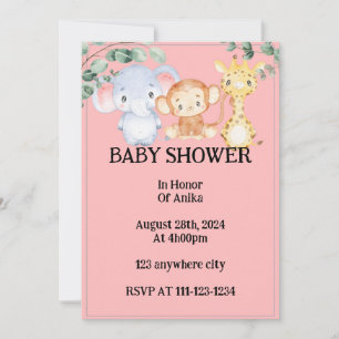 BABY SHOWER MÄDCHENEINLADUNG EINLADUNG