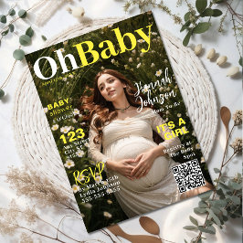 Baby Shower Magazine Cover Einladung