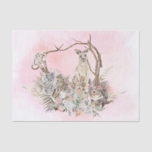 Baby Shower Mama Australian Animals pink Seidenpapier