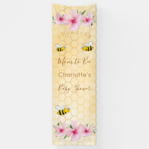 Baby Shower Mama-Biene rosa Blumenwaben-Honigwabe Banner