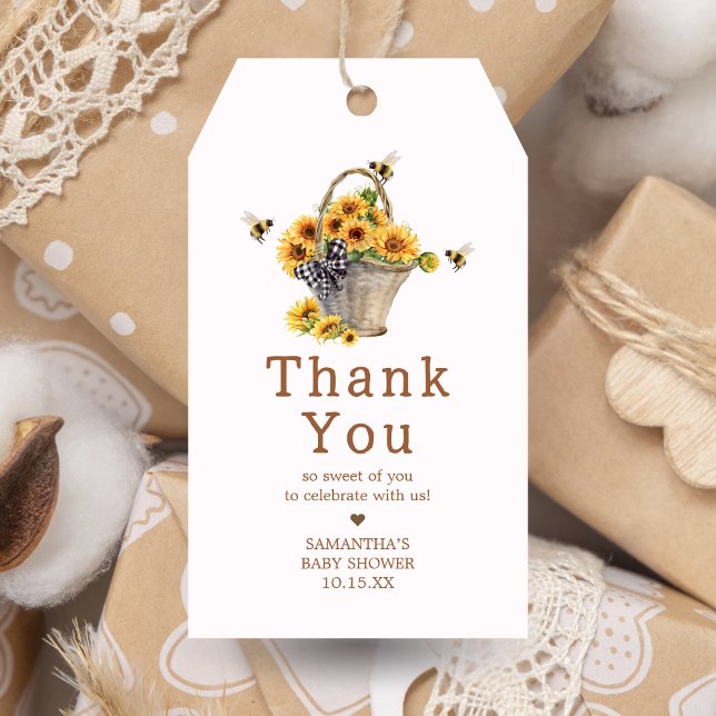 Baby shower Maman to Bee Favoriser les étiquettes (Mommy to Bee Sunflower Baby Shower Favor Tags)