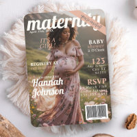 Baby Shower Maternity Magazine Cover Einladung