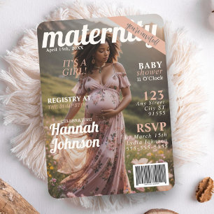 Baby Shower Maternity Magazine Cover Einladung