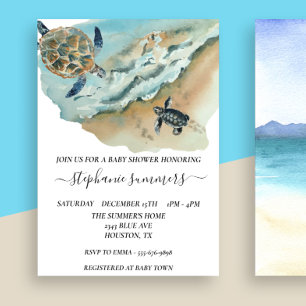 Baby Shower Meeresschildkröte Aquarell Einladung