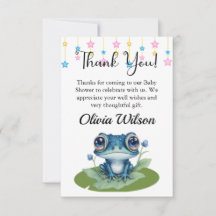 Baby shower Merci Cartes, Grenouille Cartes Thème