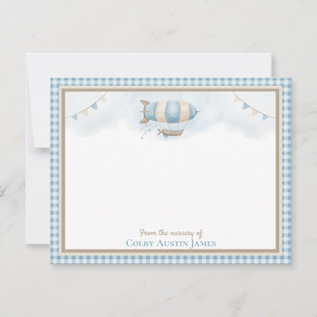Baby shower Merci plat Carte pour notes (Devant)