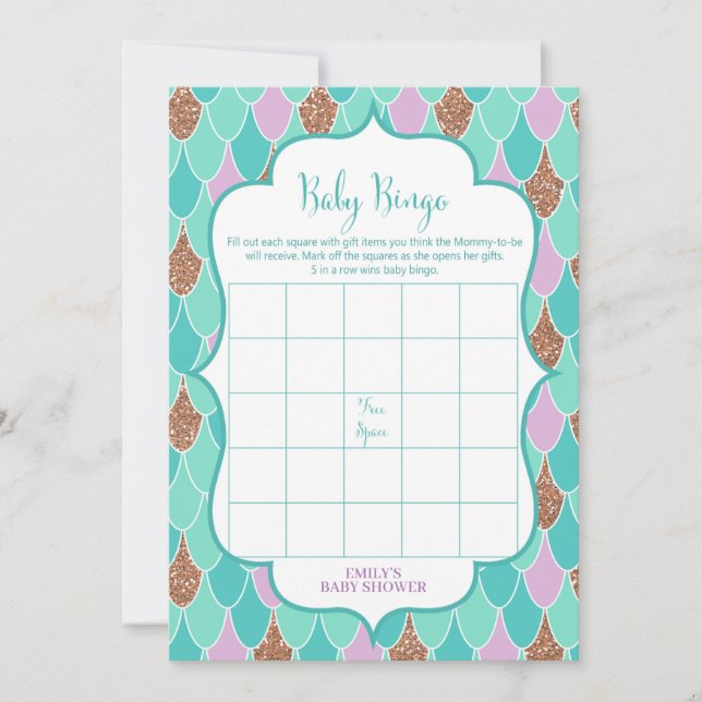 Baby shower Mermaid Jeu 5x7 Invitation (Devant)