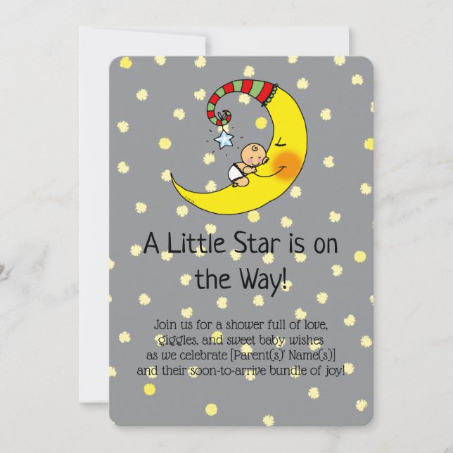 Baby shower mignon sous les étoiles Invitation (Devant)