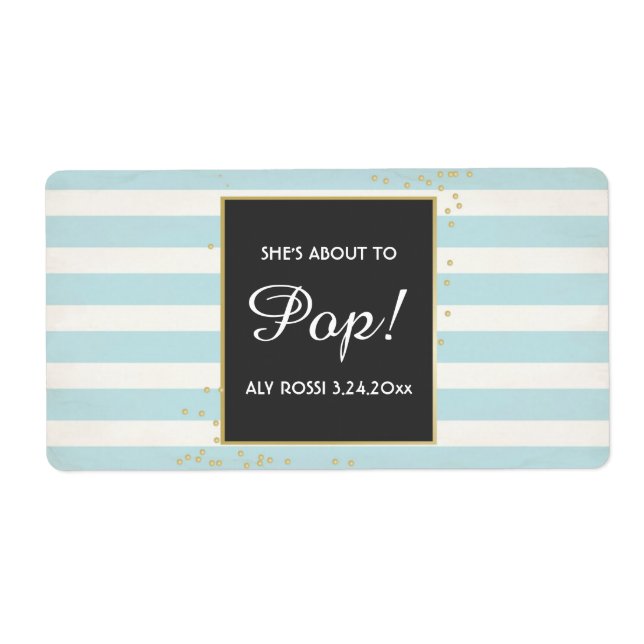 Baby Shower Mini Champagne Label Boy (Vorne)