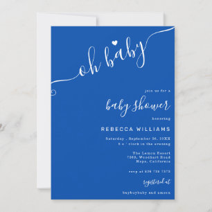 Baby shower minimaliste bleu et blanc Invitation