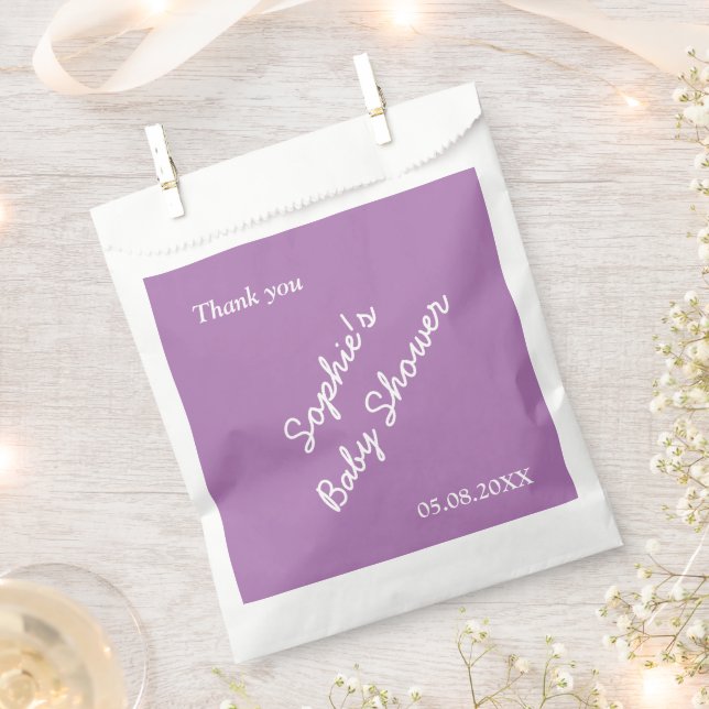 Baby shower Minimaliste Doux Violet Faveur Sacs (Coupé)
