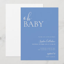 Baby shower minimaliste Invitation bleue neutre