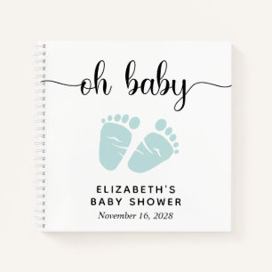 Baby shower Mint Green Baby Feet Livre d'or