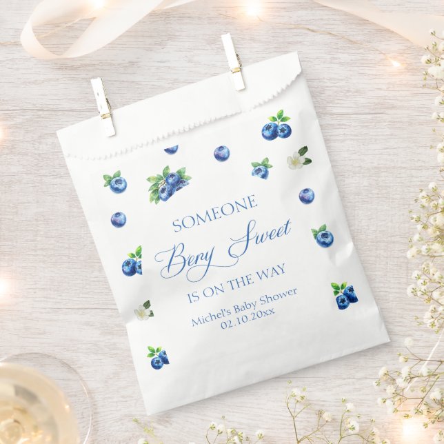Baby Shower mit Blaubeeren Thema Geschenktütchen (Ausgeschnitten)