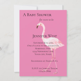 Baby Shower mit rosa Flamingos Einladung