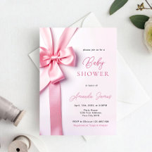 Baby Shower mit rosa Schleifenband