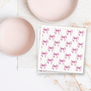 Baby Shower mit rosa Schleifenband Serviette