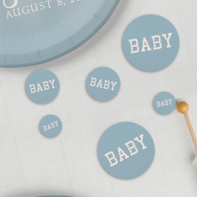Baby shower moderne Blue Boy Table Confetti (Planning a Blue Baby Shower or Gender Reveal party? Here's some confetti for your table)