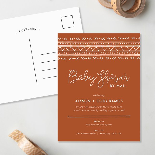 Baby shower moderne Boho par invitation postale (Créateur téléchargé)
