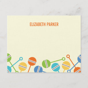 Baby shower moderne des roquettes Merci Cartes