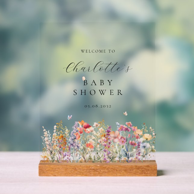 Baby shower moderne et fleur sauvage Accueil (Neutre)