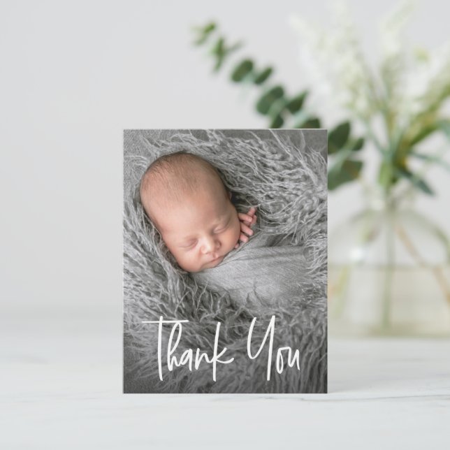 Baby shower moderne merci photo (Debout devant)