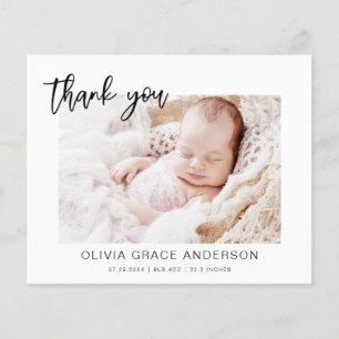 Baby shower Moderne Minimaliste Merci Cartes