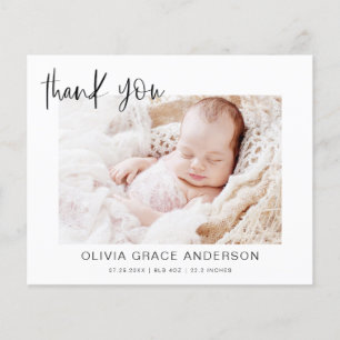 Baby shower Moderne Minimaliste Merci Cartes