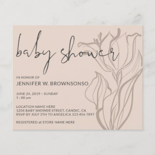 Baby Shower Moderne Rosa Party Floraleinladung Flyer