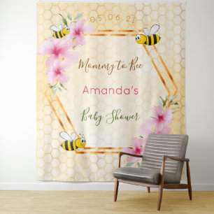 Baby Shower Mommy to bebe Hummel Honigwabenbienen Wandteppich