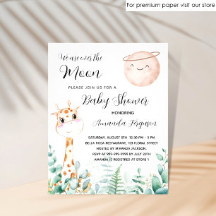 Baby Shower Moon Giraffe - Budget-Einladung Flyer