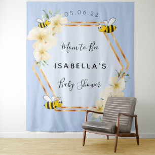 Baby Shower Mutter zu sein Hummeln blauen Junge Wandteppich