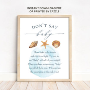 Baby shower nautique "Don't Say Baby" Poster du je