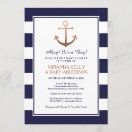 Baby shower nautique, invitation nautique