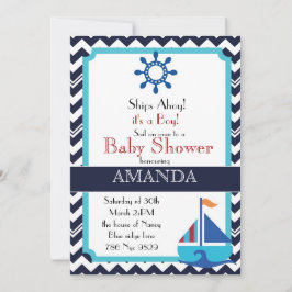 Baby shower nautique invitation pour garçon