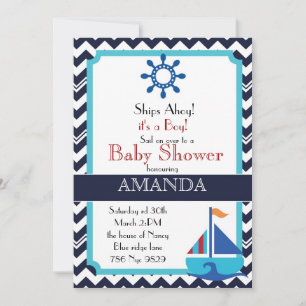 Baby shower nautique invitation pour garçon