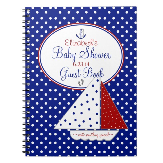Baby shower nautique - Livre d'invité (Devant)