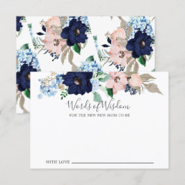 Baby Shower Navy & Blush Worte der Weisheitskarte Einladung