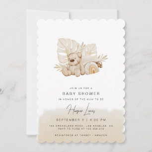 Baby shower neutre Invitation beige