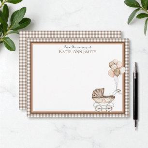 Baby shower Neutre Merci Cartes de Note