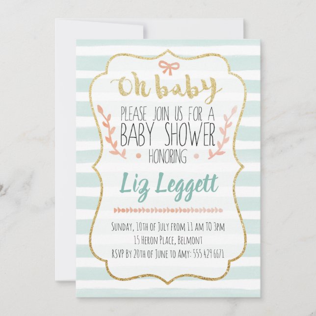 Baby shower neutre pour les femmes Invitation (Devant)