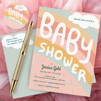 BABY SHOWER Niedliche Wolken Regenbogen Regen Cust