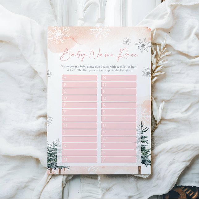 Baby shower Nom Course Carte de jeu (Créateur téléchargé)