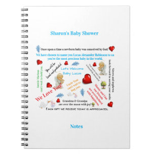 Baby-Shower-Notizen Spiralblock Notizblock