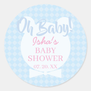 Baby-Shower Oh Baby Runde Aufkleber