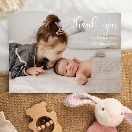 Baby Shower One Full Photo Thank You Photo  Dankeskarte