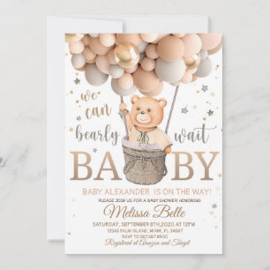 Baby shower Ours en peluche avec invitation Balloo